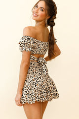 Robyn Flounce Mini Skirt Leopard Print