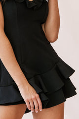 Oops I Did It Again Frill Detail Romper Black