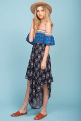 Brooke Off The Shoulder Maxi Romper Navy