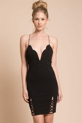 Zoee Thin Strap Black Club Dress