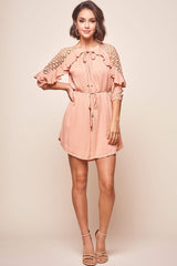Arizona Waist-Tie Kaftan Dress Rose