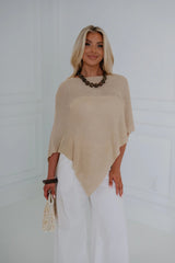 Loving Life Poncho-Taupe