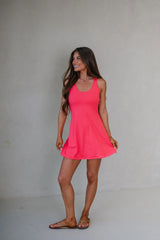 Rosie Athletic Dress-Flamingo