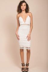 Venus Sexy Crochet Party Dress White