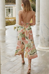 Brighton Low Back Wide Leg Jumpsuit Paint Print Multi