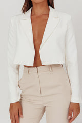 Fridays Open Crop Jacket Off White
