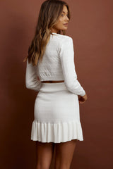Legacy Knit Mini Skirt White
