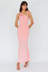 Karyl Shoulder Sash Midi Dress Apricot