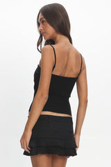 Prudence Ribbed Knit Cami Top Black