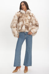 Moving On Faux Fur Coat Beige