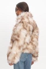 Moving On Faux Fur Coat Beige