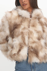 Moving On Faux Fur Coat Beige