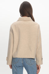 London Night Double-Breasted Coat Oat