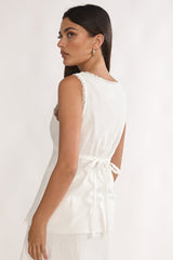 Maribelis Button Front Top White