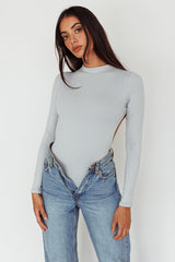 Remy Open Back Bodysuit Silver