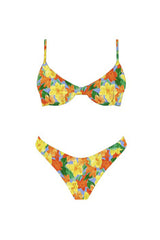 Martinique Shirred Bikini Bottom Tropical