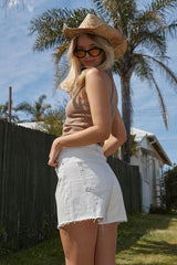 DR DENIM Nora Shorts White