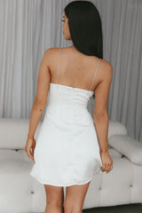 Insignia Twist Bust Diamante Mini Dress Cream