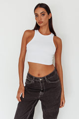 Bryn Racerback Crop Top White