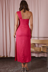 La Sierra Buckle Bust Midi Dress Barbie Pink