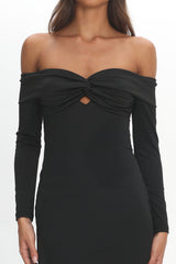 Oliana Twist Bust Maxi Dress Black
