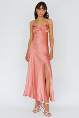 Amity Twist Bust Split Maxi Dress Rose