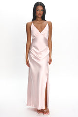 Marlie Side Pleat Maxi Dress Blush