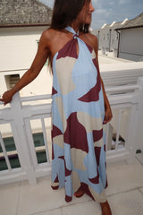 Fame Maxi Dress- Chocolate Multi