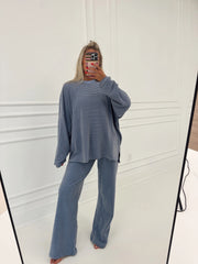 Nelly Striped Pants-Blue