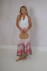 Natalie Scalloped Halter Top-White