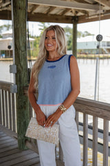 Sweater Knit Fish Tank-Coastal Blue