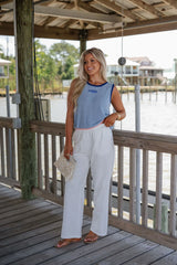 Sweater Knit Fish Tank-Coastal Blue