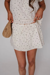 Arlo Polka Dot Skirt-Ivory/Black