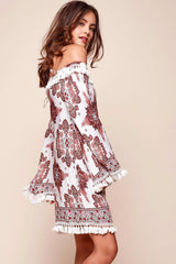 Sujata Bohemian Fringe Tunic Dress White