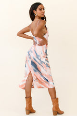 Show Me Love Cowl Neck Midi Dress Tie-Dye Multi