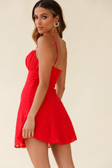 Good Morning Angel Ruched Bust A-Line Dress Red