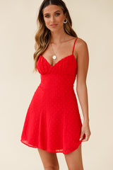Good Morning Angel Ruched Bust A-Line Dress Red