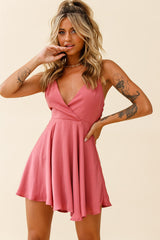 Secret Place Strappy Tie Back Party Dress Rose