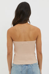 Flora Strapless Knit Top Mocha