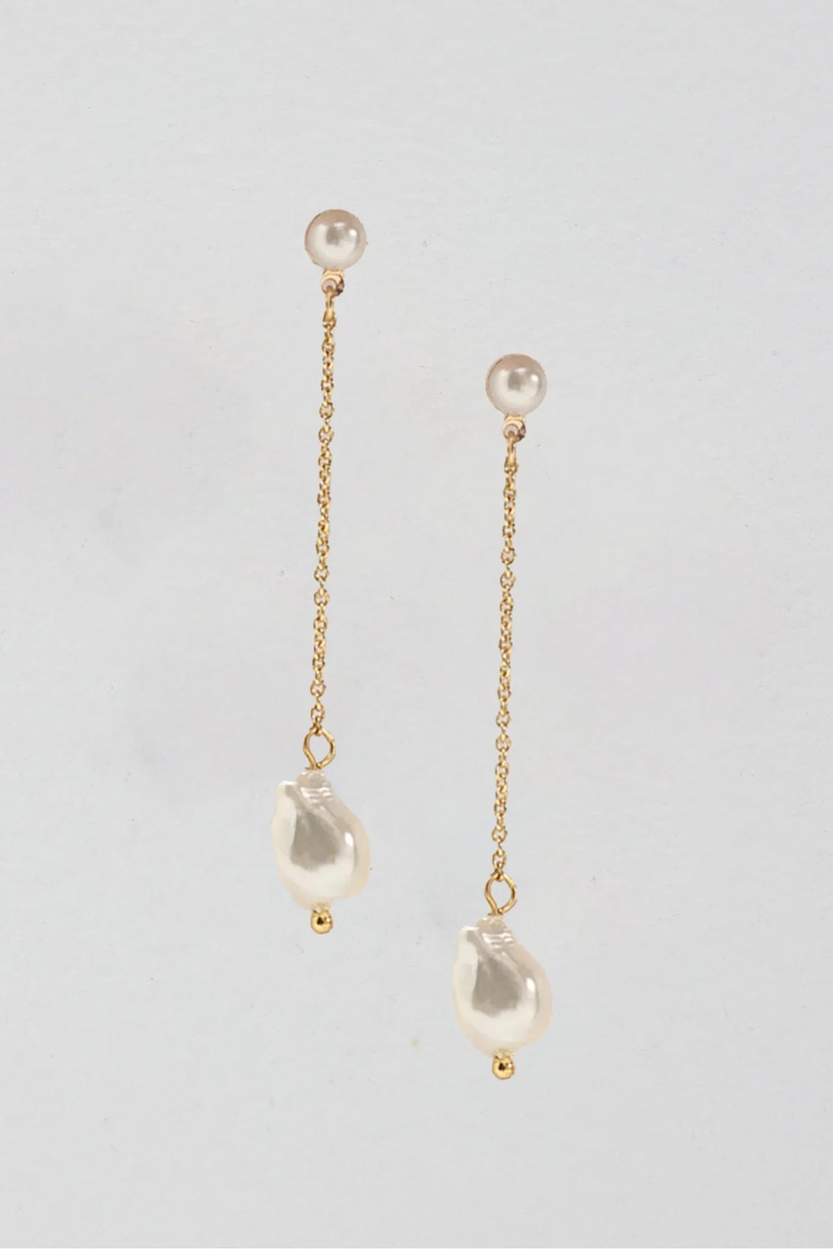 Rosamund Pearl Drop Earrings Gold