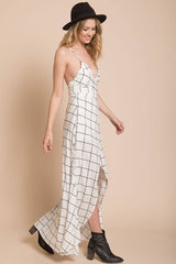 Riva Bodycon Maxi Dress White Print