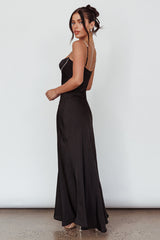 Linka Diamante Strap Maxi Dress Black