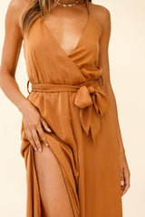 Miso Wide-Leg Cami Jumpsuit Tan