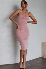 Little Waltz Ruched Midi Dress Pink