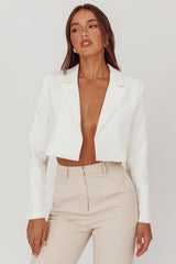 Fridays Open Crop Jacket Off White