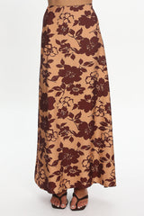 Sorella Floral Maxi Skirt Chocolate