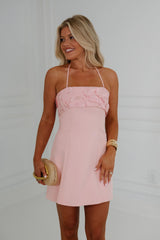 Blake Mini Dress- Peachy Pink