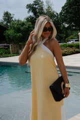 Beau Halter Maxi Dress-Lemon