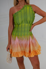 Sunset Glow Dress-Lime Multi