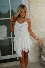 Felicity Ruffled Mini Dress-Cream